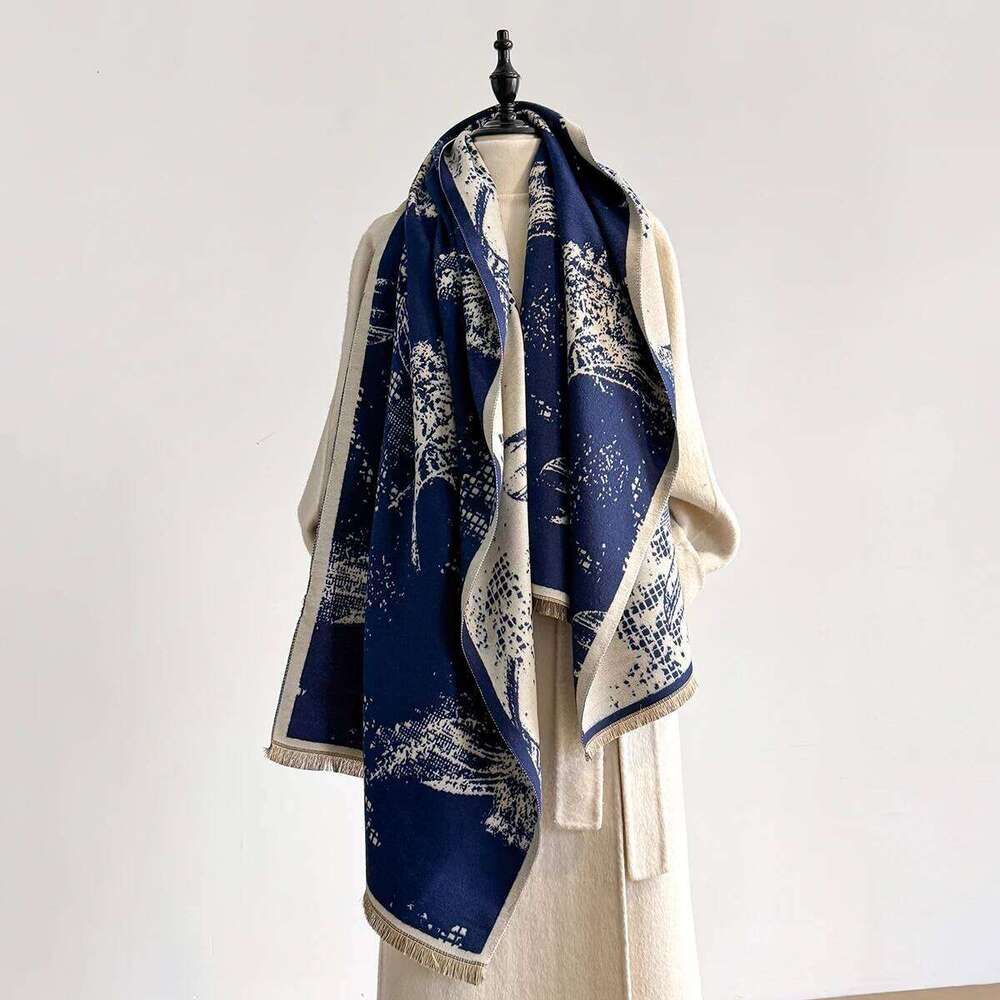 Winter Cashmere Jacquard Scarf for Women Thick Blanket Soft Warm Pashmina Tassel Shawl New Design Female Bufanda Z260226