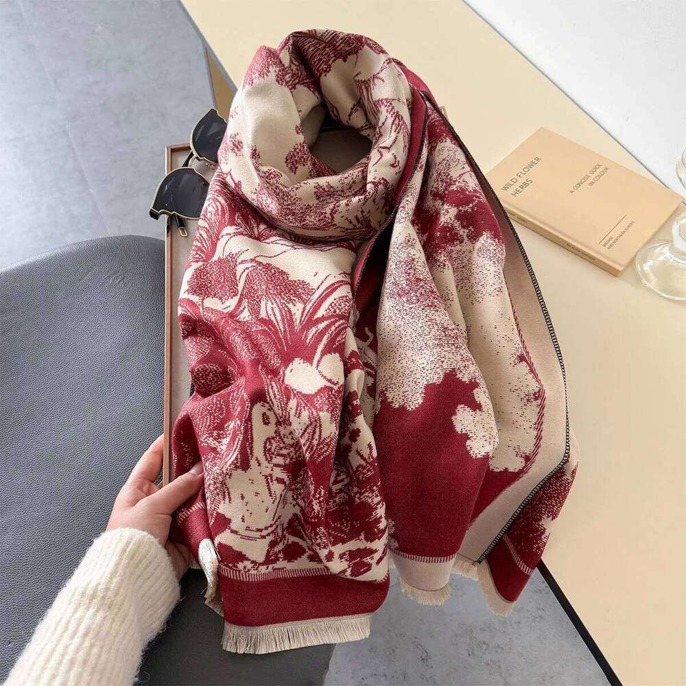Scarf Women Winter Cashmere Blanket Thick Warm Femme Bufanda Luxury Brand Print Pashmina Stoles Poncho Z260226