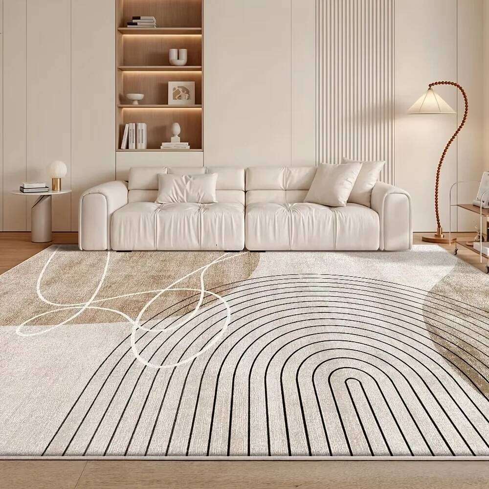 VIKAMA Flannel Carpet Modern Light Luxury Living Room Bedroom Bedside Simple Mat Large Rug Non-slip Washable Home Decor H260226