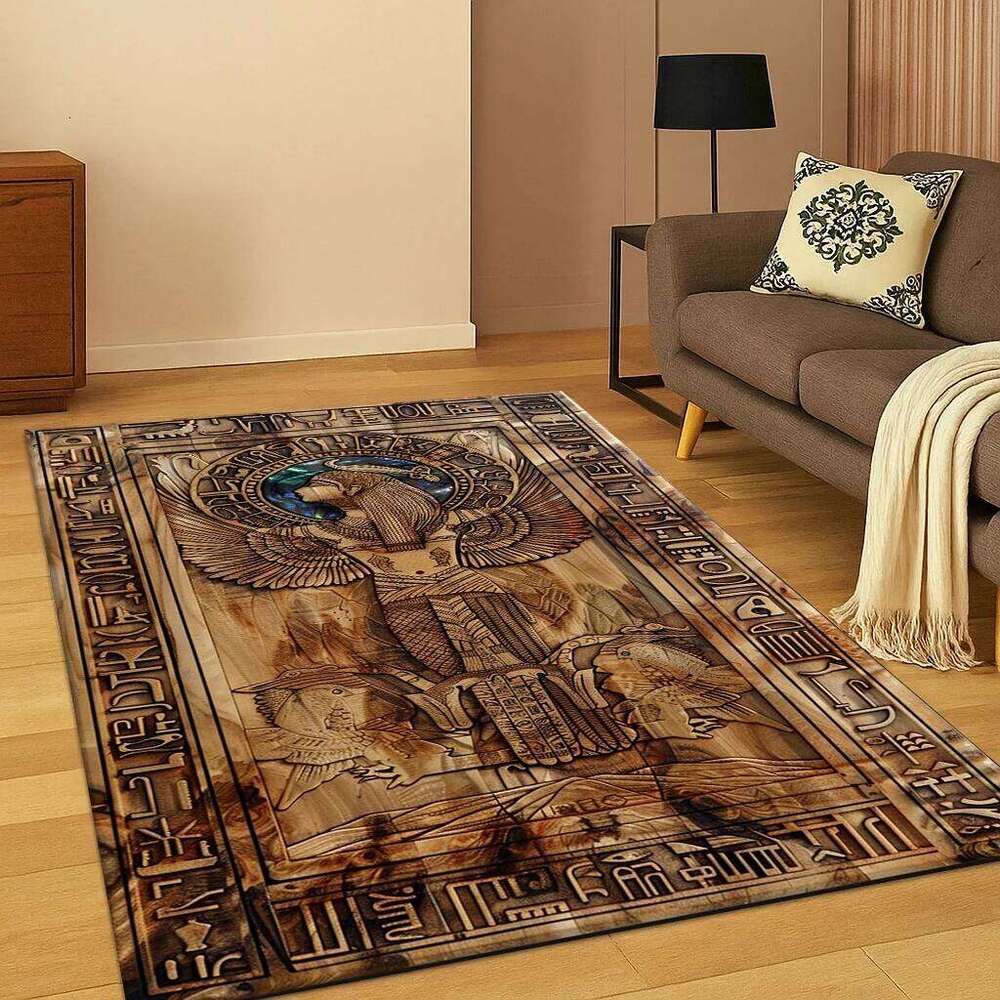 Ancient Egyptian Mythological Pharaoh Sign Carpet for Home Bedroom Living Room Sofa Doormat Decor,Area Rug Game Non-slip Mat H260226