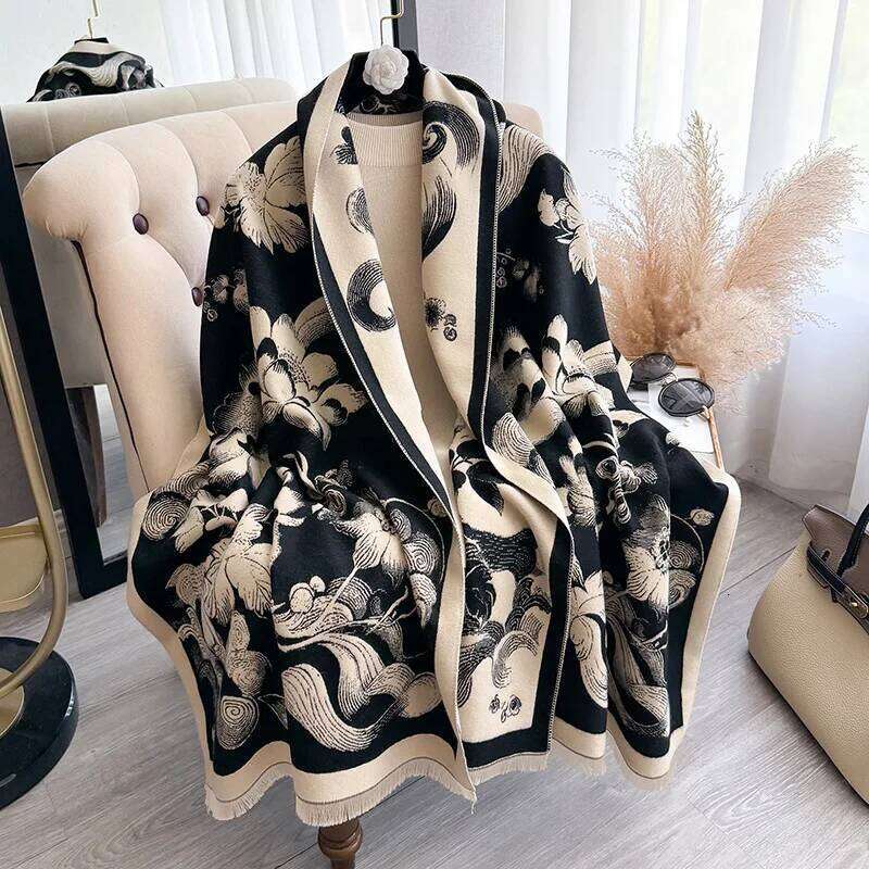 Luxury Brand Winter Cashmere Scarf Women 65x185cm Female Warm Pashmina Shawls Wrap Scarves Blanket Thick Ladies Bufanda Design Z260226