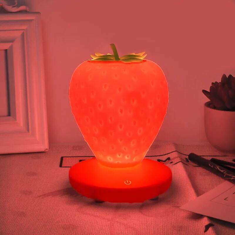 LED Strawberry night lamp USB charing Bedside Lamp Silicon Touch-Sensor Nightlight for kid children Bedroom Decoration Z260227