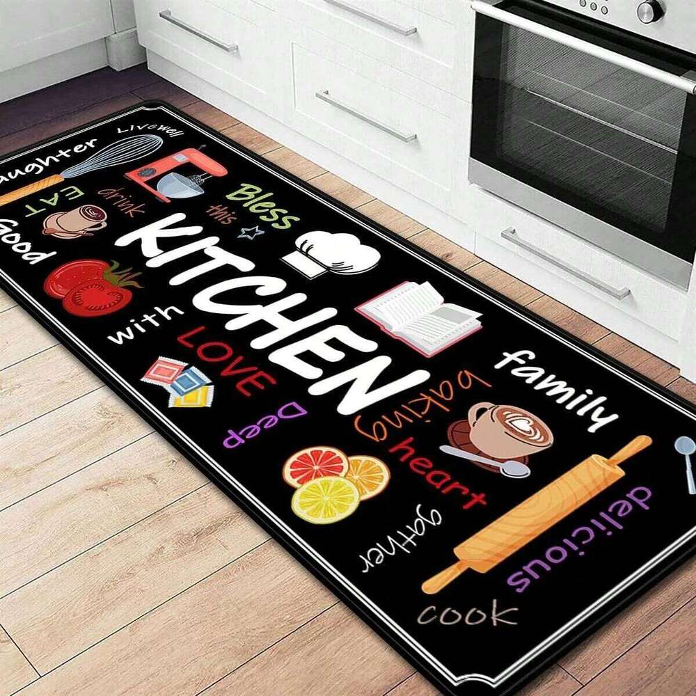 VIKAMA 1/2 pcs Printed Durable and Wear-Resistant, Kitchen Floor Mat, Laundry Room Carpet, Home Decor H260227