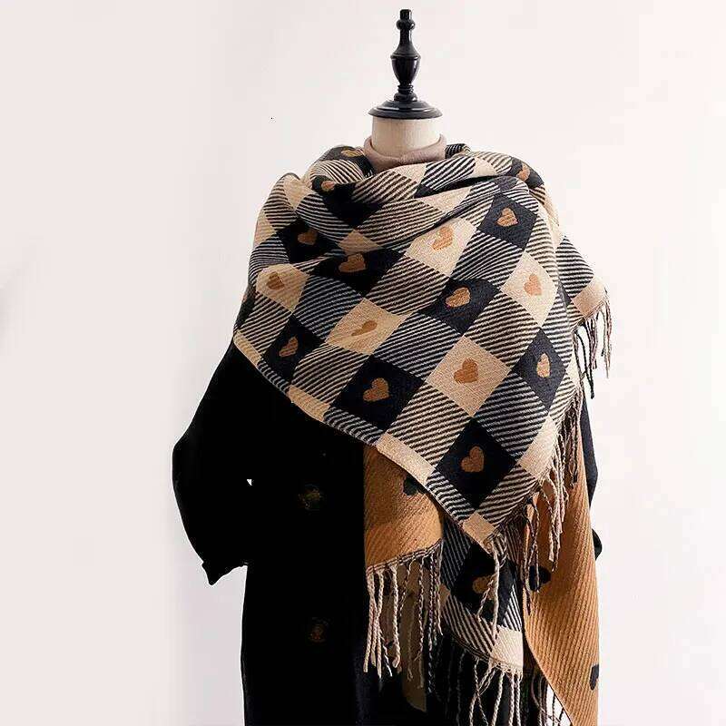 2025 Women Latest Jacquard Scarf Imitation Cashmere Soft Warm long Fringe Shawl Autumn Winter Coldproof Windproof Blanket Z260226