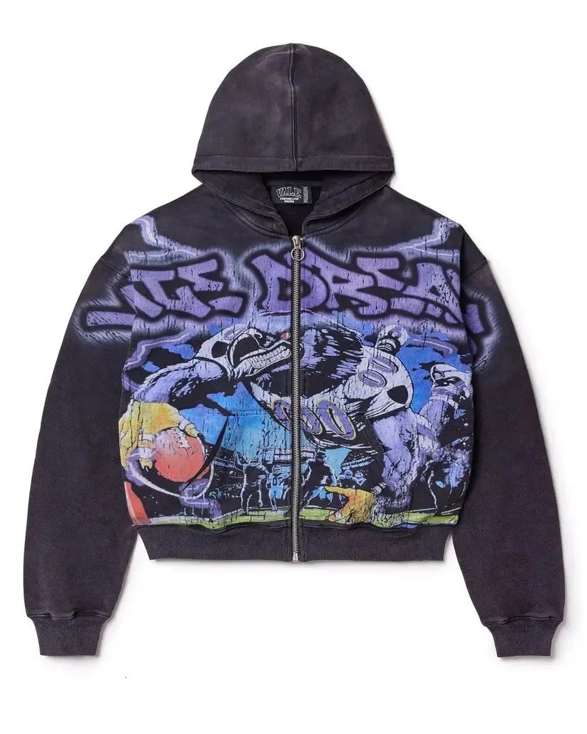 2026 New Luxury Brand - European Style Individualistic Street Fashion Men's Casual Hooded Sweatshirt For Outdoor Sports - Retro Camo Print Zipper