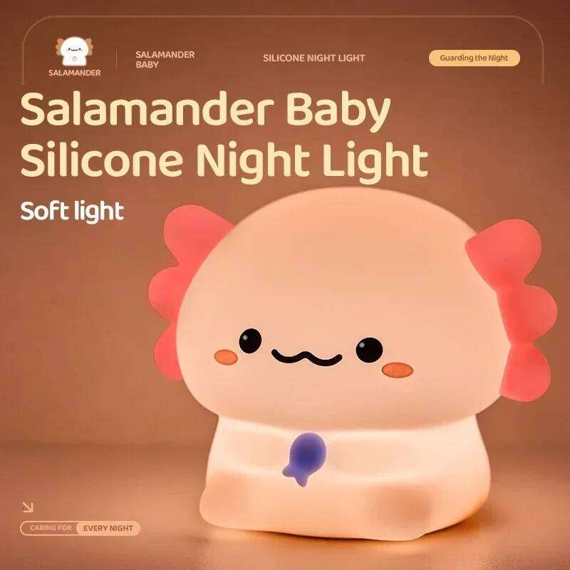 LED Night USB Rechargeable Touch Brightness Adjustable Timing Light Cute Animal Bedside Lamp Gift for Kids Z260227