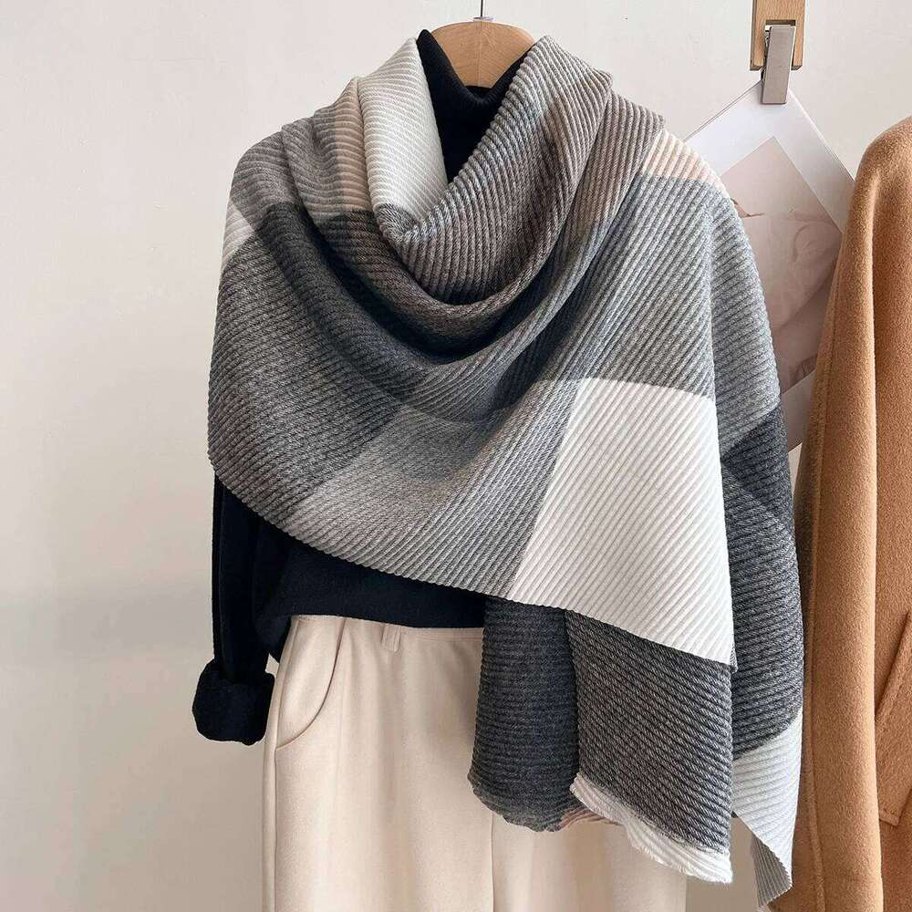 Women Winter Cashmere Scarf 2025 Stripe Pashmina Luxury Brand Shawls and Wraps Bufanda Hijab Travel Stoles Echarpe Warm Blanket Z260226