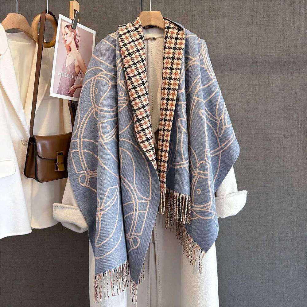 Long Tassels Winter Cashmere Scarf Women Luxury Horse Print Female Shawl Wrap Scarves Lady Thick Warm Blanket Echarpe Pashmina Z260226