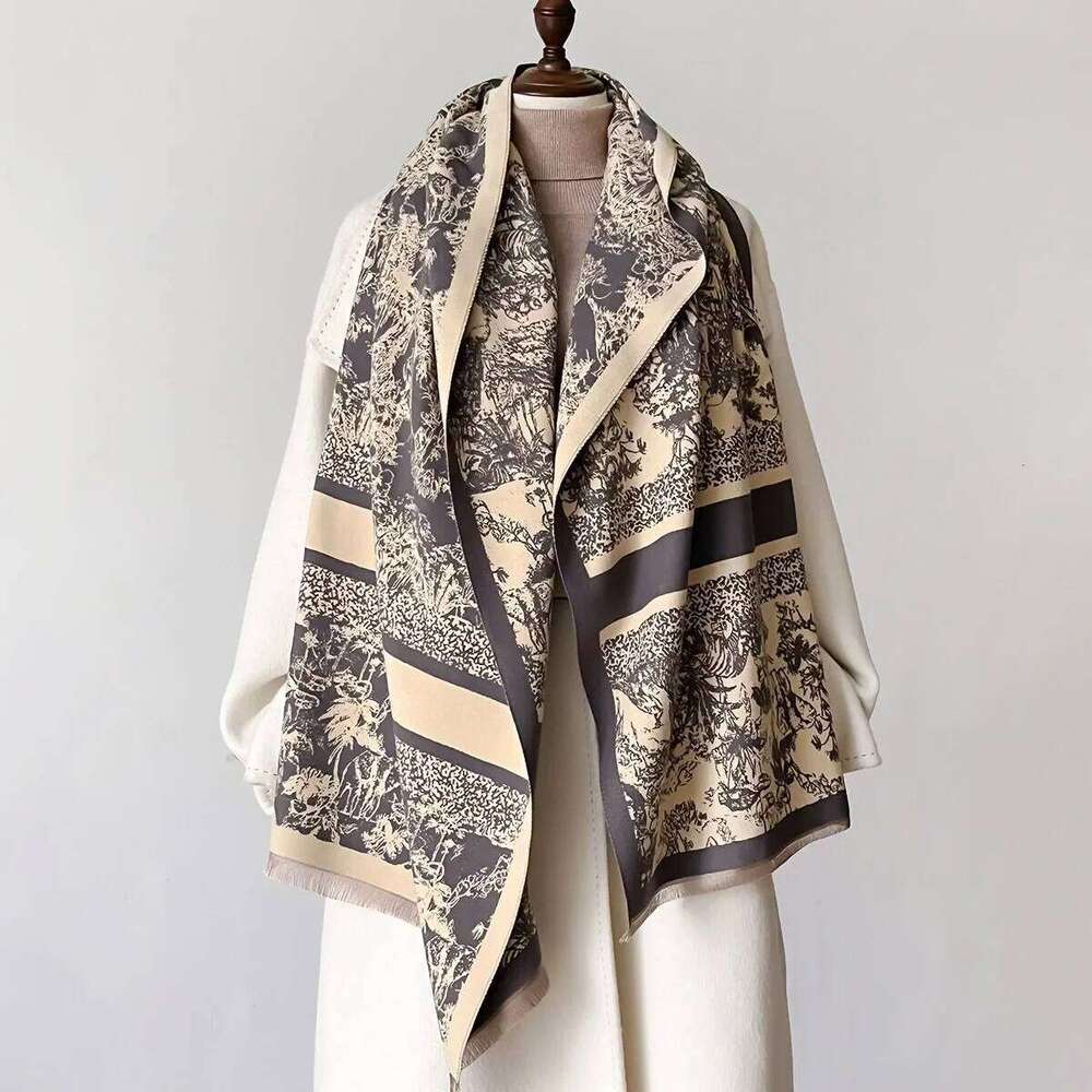 Luxury Winter Cashmere Scarf Women 2024 Design Warm Pashmina Blanket Poncho Scarves Female Shawl Wraps Thick Foulard Bufanda Z260226