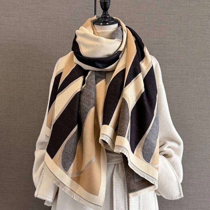 Winter Warm Cashmere Scarf Geometric Fashion Shawl Women Neckerchief Pashmina Head Scarves Wrap Femal Poncho Echarpe Bandana Z260226