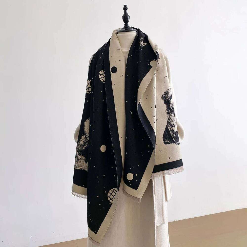 Animal Design Winter Dog Print Imitation Cashmere Jacquard Scarves High Quality Women Thicken Wrap Shawl Ladies Pashmina Scarf Z260226