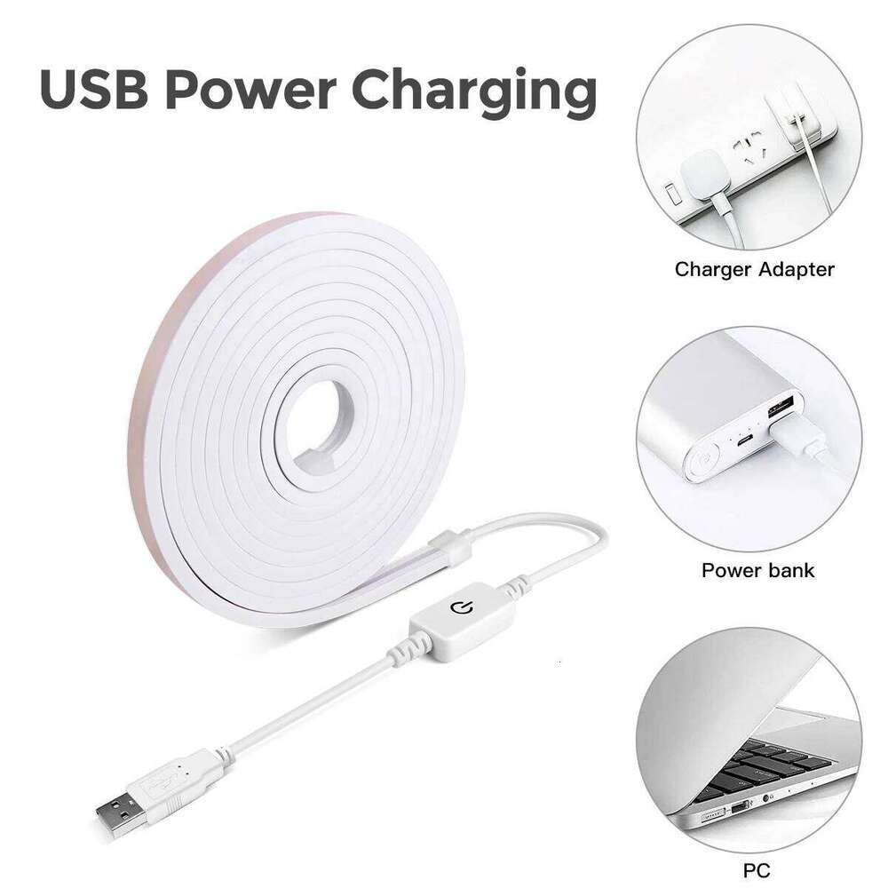 USB Touch Sensor Dimmable Switch 5V COB LED Strip Neon Light 320leds/m Waterproof Dimmer Controller Backlight Cabinet Room Decor Z260226
