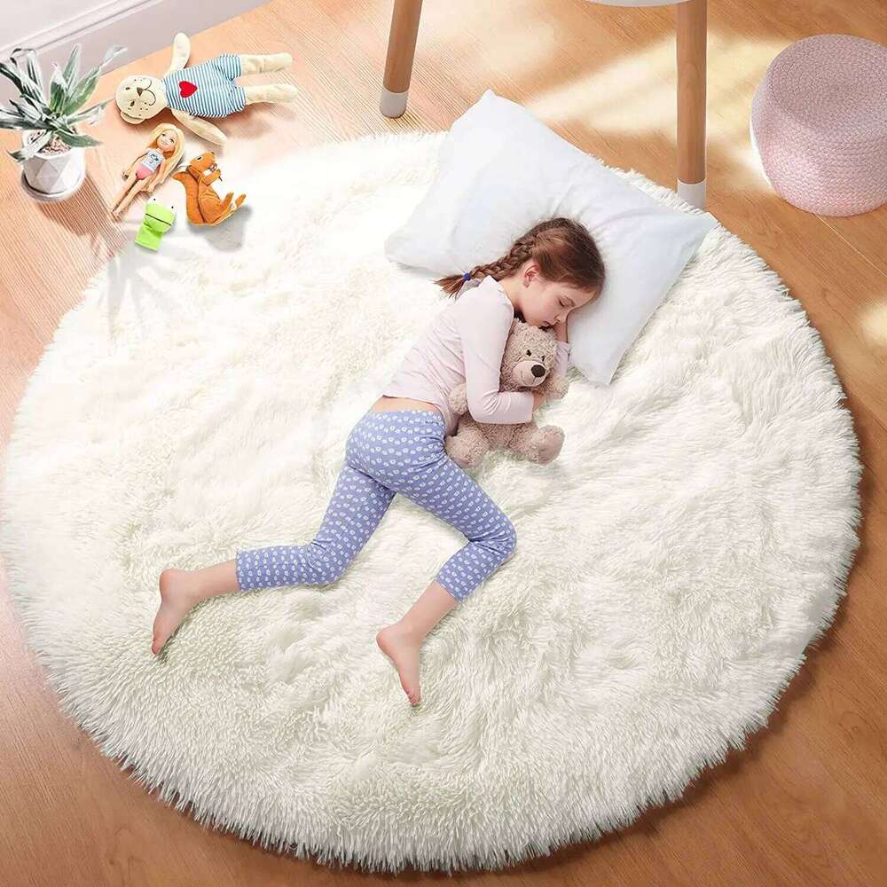 20 Super Soft Plush Round Mat Fluffy White Carpets For Living Home Decor Bedroom Kid Room Decoration Salon Thick Rug H260226