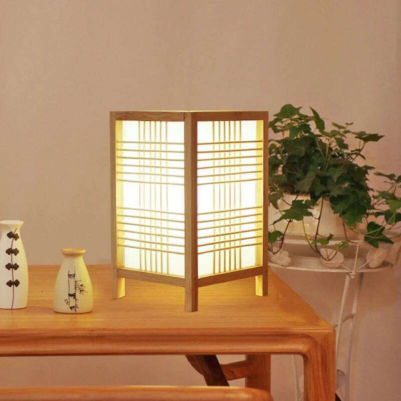 Woven ProductsSimple Bedroom Study Bedside Bamboo art Warm Decoration Desktop Japanese Table Lamp Z260227