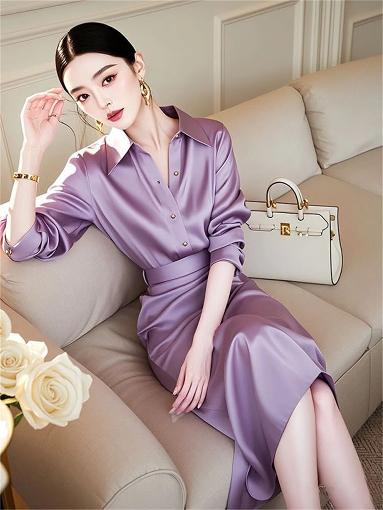 Womens Blue Satin Maxi Prom Dresses Summer Fashion One Shoulder Tie Waist Long Formal Cocktail Dresses for Women 240801