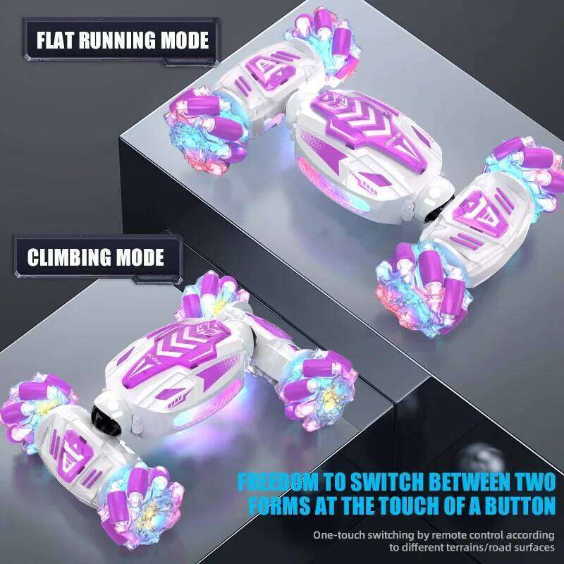 RC Mini Twist Cars Side Drift Climbing Vehicle Dual Remote Control Electric Car Lights Music Stunt Toys for Kids Girls Boys Gift H260227