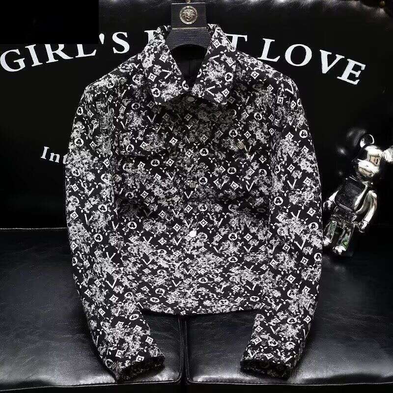 2024 New Spring And Autumn Men's Jacket With Turn-Down Collar, European Trendy Brand, Light Luxury Fashion Slim Fit Coat