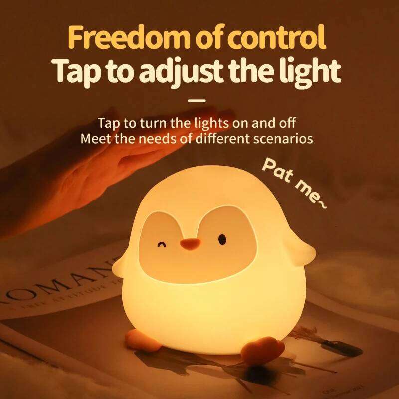 LED Night USB Rechargeable Touch Brightness Adjustable Timing Light Cute Animal Bedside Lamp Gift for Kids Z260227