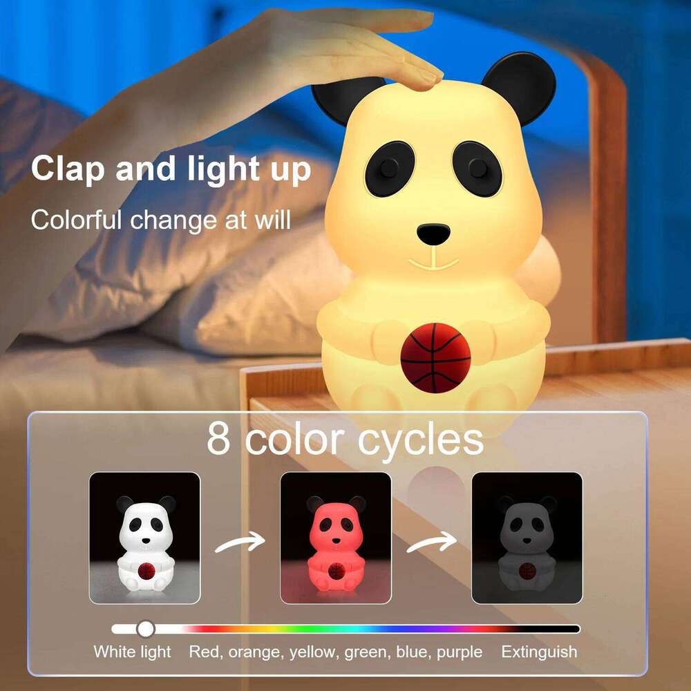 Creative Panda Night Light with Remote Control, Multi-Color Adjustment, Suitable for Various Room Types Z260227
