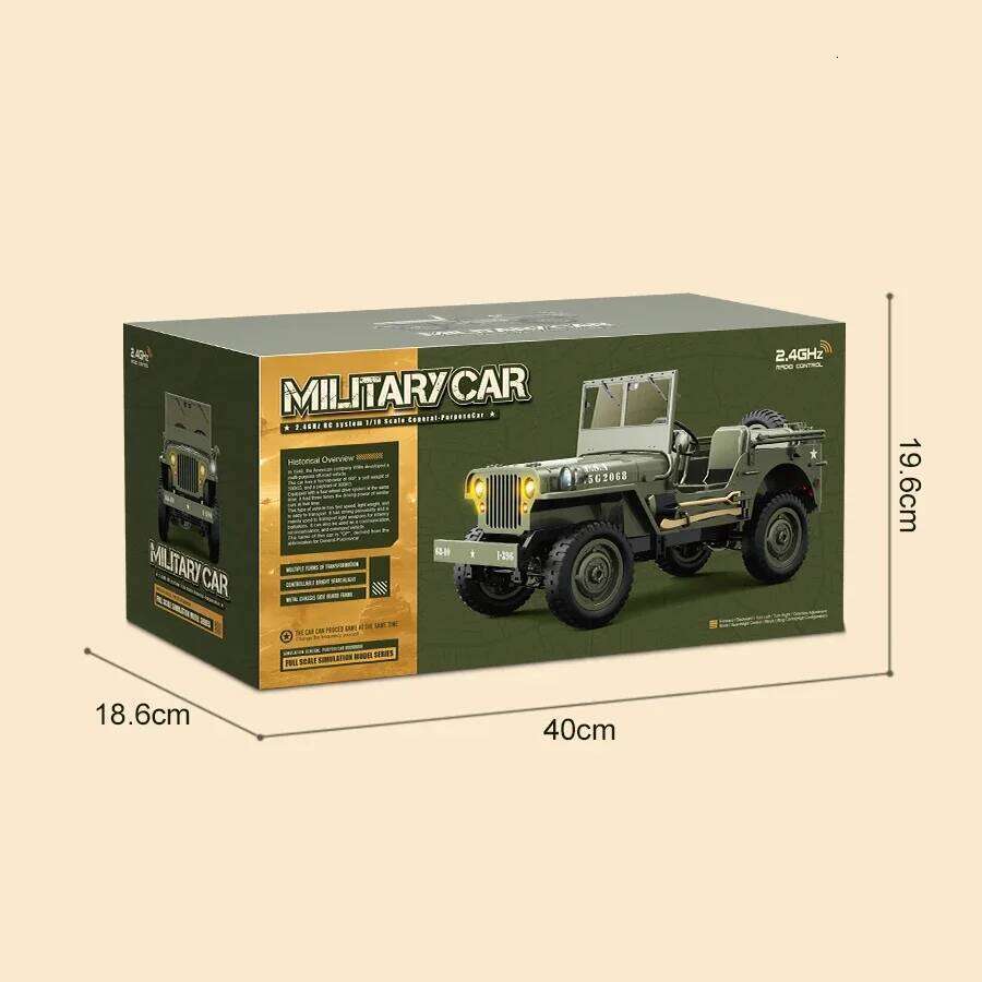 1:10 JJRC C8815 Rc Car 2.4g 4wd RTR MB Crawler Climbing Scale Military Truck Offroad Vehicle Adult Toy Gift for Kids H260227