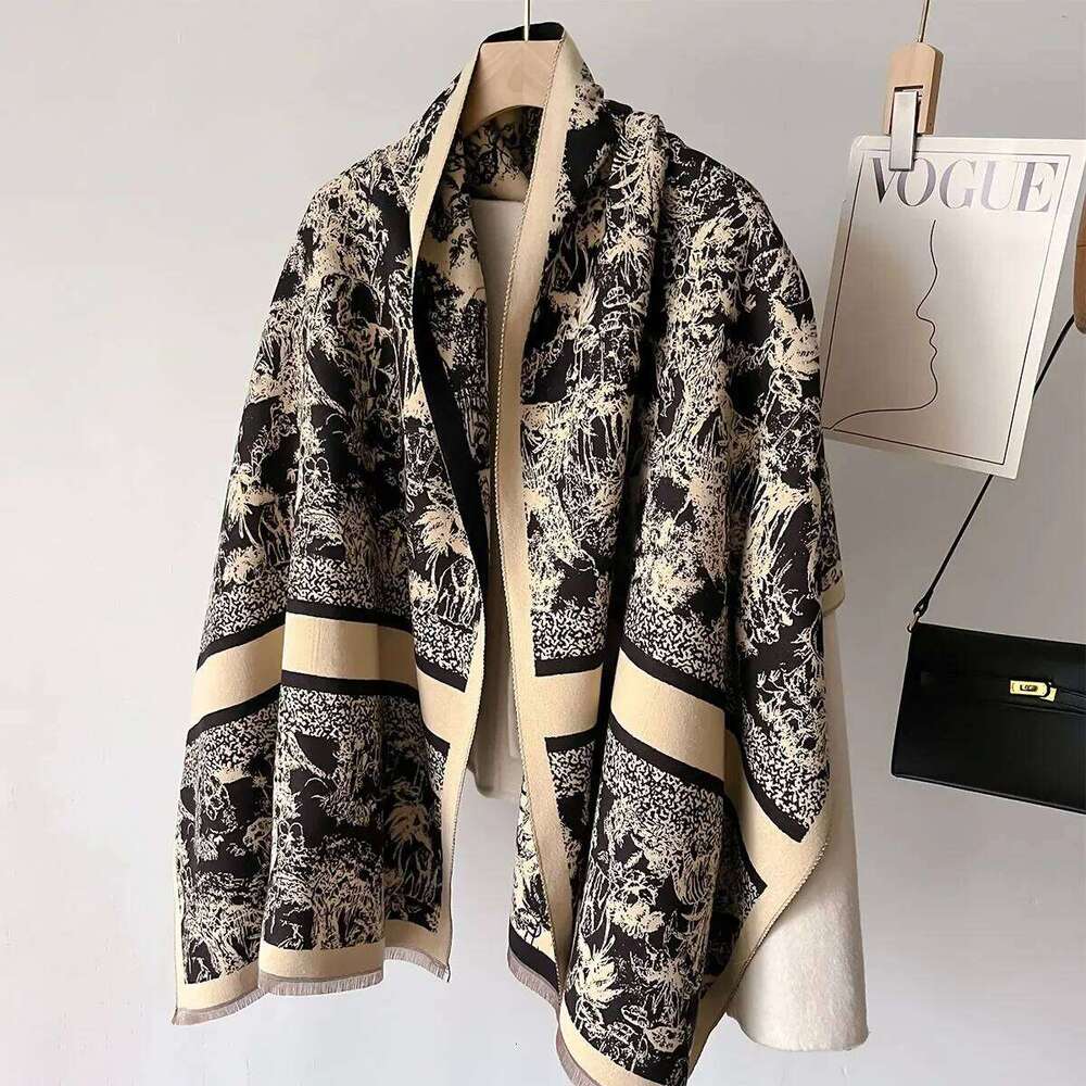 Luxury Winter Cashmere Scarf Women 2024 Design Warm Pashmina Blanket Poncho Scarves Female Shawl Wraps Thick Foulard Bufanda Z260226