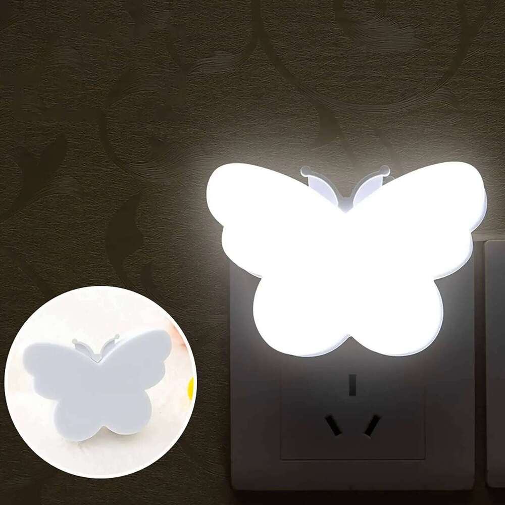 Butterfly Plug Into Wall Auto Dusk to Dawn Smart Sensor Night Light for Living Room Bedroom Bathroom Kids 220V EU Z260227