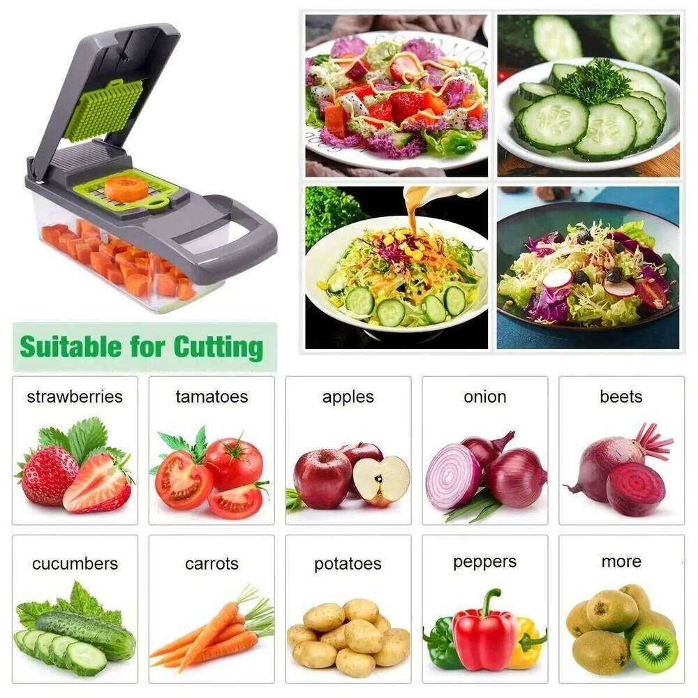 Handle Pcs Set Grate Onion Food Chopper Kitchen Vegetable Slicer Dicer Cut Potato Shredder