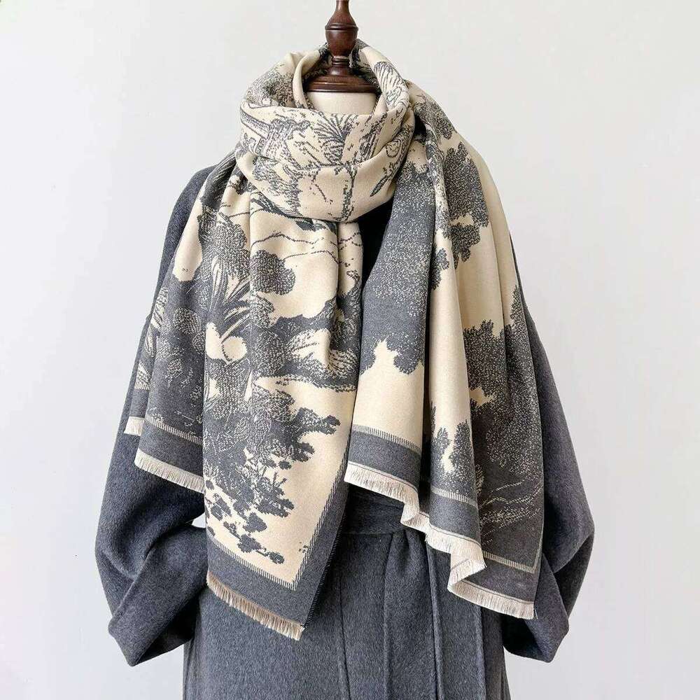 Scarf Women Winter Cashmere Blanket Thick Warm Femme Bufanda Luxury Brand Print Pashmina Stoles Poncho Z260226