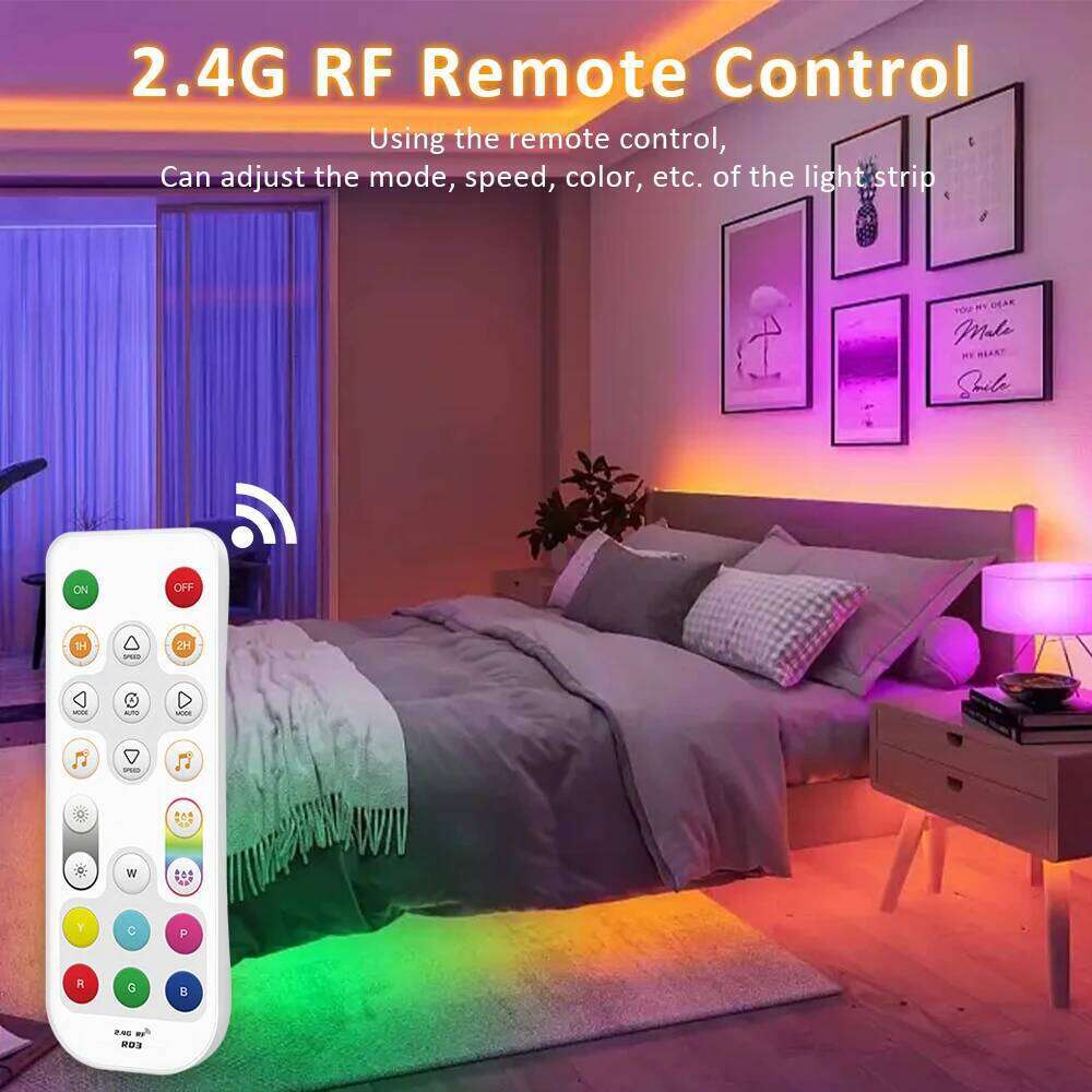 5M 10M 15M 20M Neon RGBIC Led Strip Light 24V Addressable 5050 60LEDs/m WS2811 RGB IC Ribbon Rope Alexa Wifi App RF Control Lamp Z260226