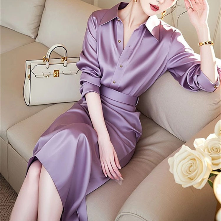 Womens Blue Satin Maxi Prom Dresses Summer Fashion One Shoulder Tie Waist Long Formal Cocktail Dresses for Women 240801