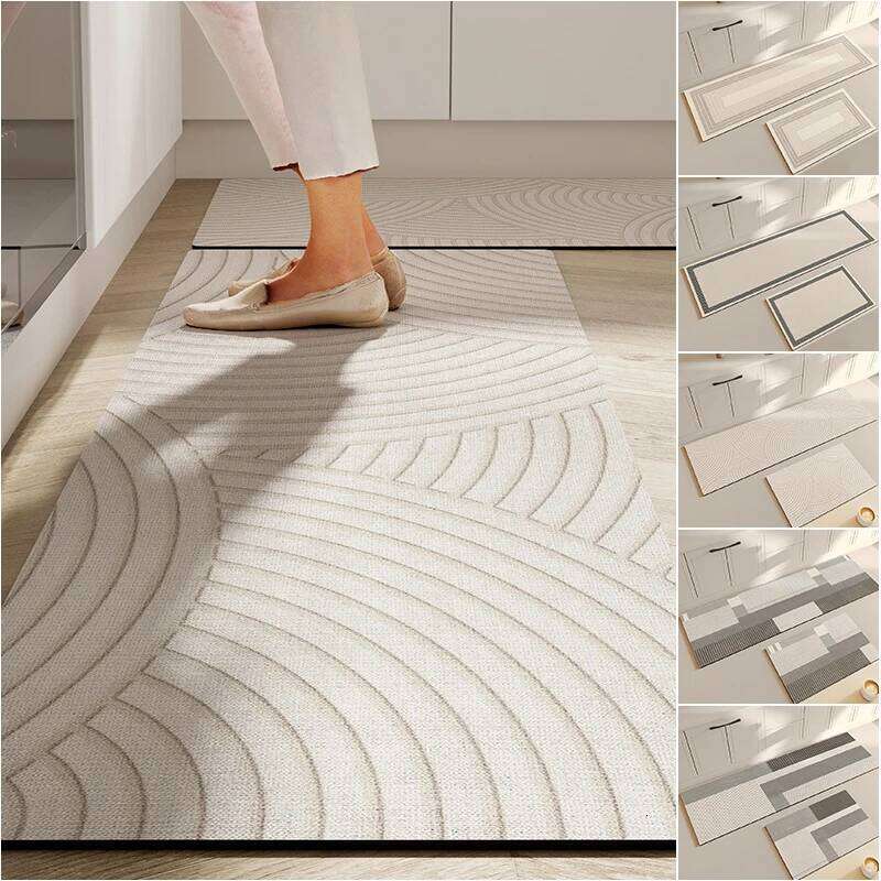 Super Absorbent Shower Bathroom Anti-Slip Carpet Rug Simple Kitchen Entrance Soft Door Bathtub Side Bath Mat Home Decor H260226