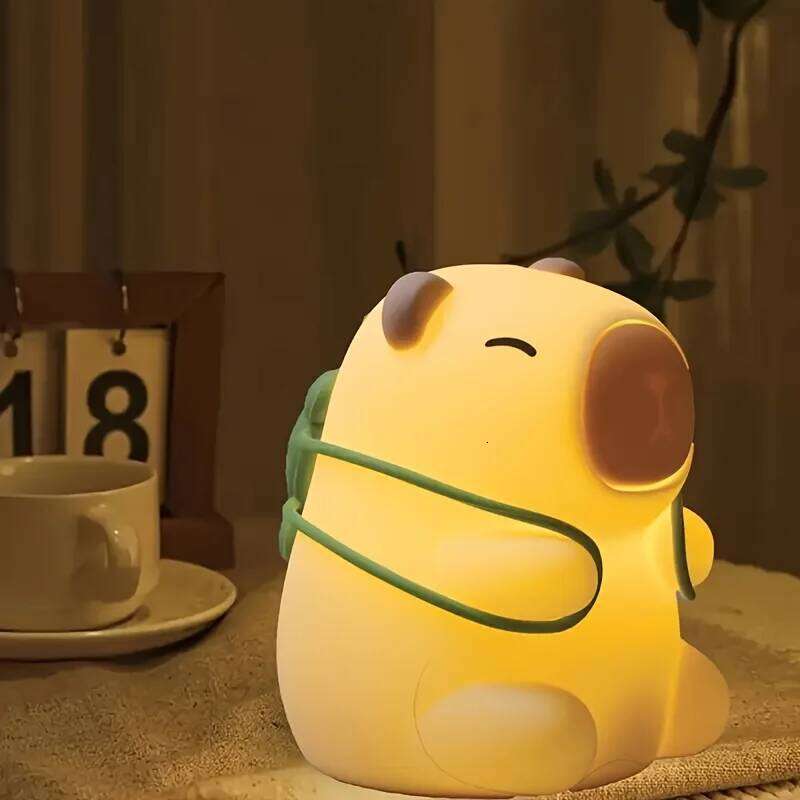 Capybara Night with Turtle Backpack Rechargeable, Timer Function Home Decor Ambient Light Birthday & Christmas Gift Z260227