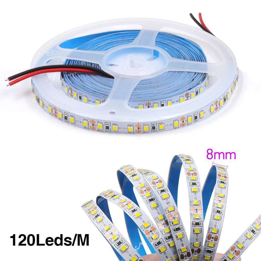 DC 12V 2835 120LEDs/M LED Strip Red/Blue/Pink/Yellow/Ice Blue/White/Green Home Decor Flexible Ribbon Tape Rope Light 5M/Roll Z260226