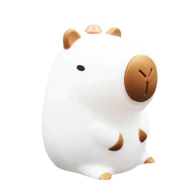 Cute Capybara Night Light Novelty Dimmable Nursery Nightlight Rechargeable Touch Silicone Pat Lamp for Kids Room Decor Z260227