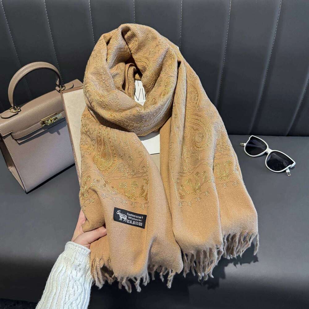 Luxury Thick Warm Paisley Pashmina Shawl for Women Cashmere Print Blanket Poncho Travel Wrap Female Winter Scarf Z260226