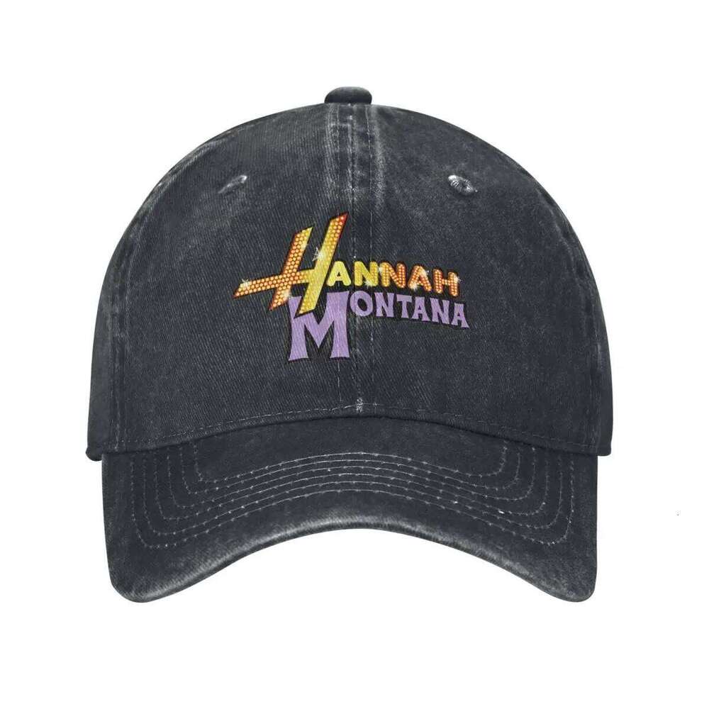 Hannah Montana Logo Baseball Fashion Distressed Washed Miley Cyrus Funny Sun Cap Men Women Outdoor Workouts Adjustable Hat Z260226