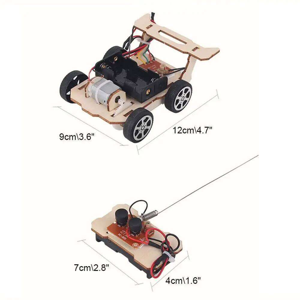 DIY Remote Control Racing Car Model Technology Handmade Materials Children's Science Experiment Set Wooden Plastic H260227