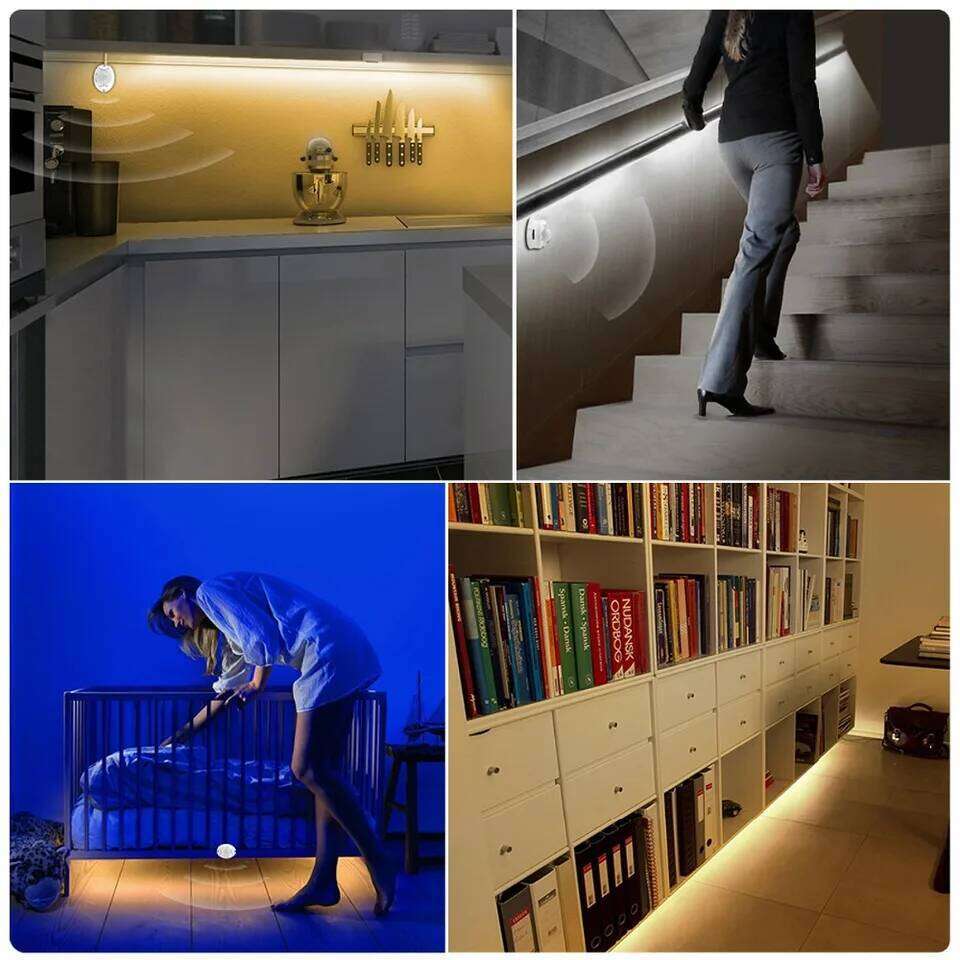 Wireless PIR Motion Sensor Strip light 12V Auto on/off Stair Wardrobe Closet kitchen LED Light lamp 110V 220V 1M 2M 3M 4M 5M Z260226