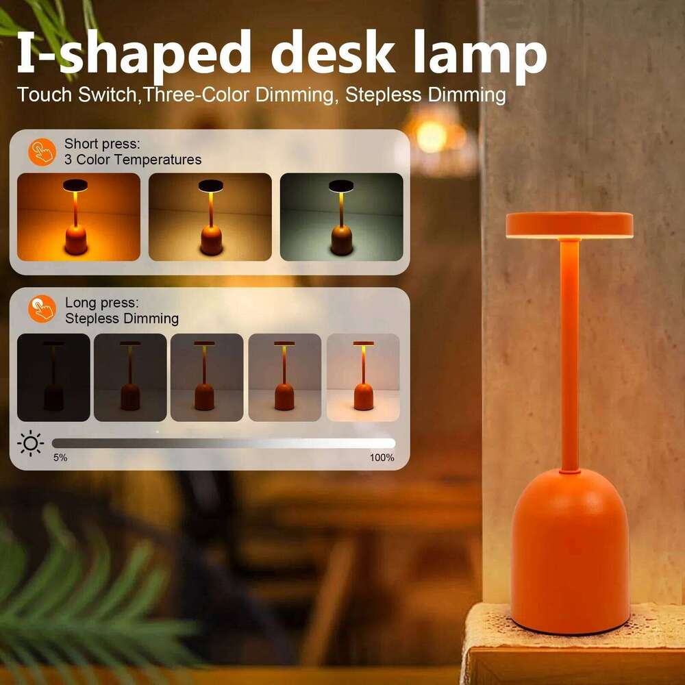 Dimming LED Night Light Living Room Bedroom Bedside Desktop Desk Lamp Rechargeable Tri-color dimming Wine Cup Table Lamps Z260227