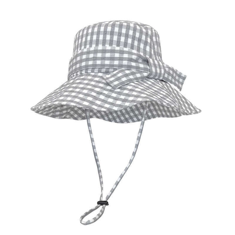 Lightweight checkered sun hat Adjustable lower jaw strap Fashion accessories Suitable for summer trips and pool parties