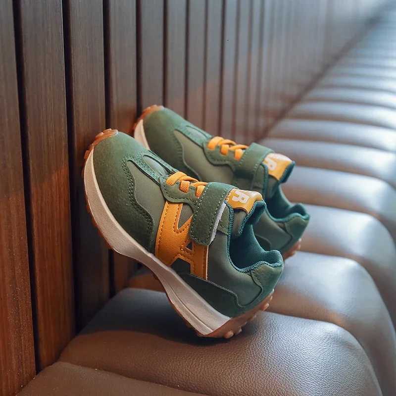 Kids Sneakers Contrast Color Patchwork Non-slip Gum Sole Breathable Shoes for Boys Girls School Outdoor CasualT260227