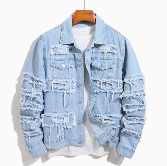 Spring and autumn new style denim jackets for men, trendy street youth, slim-fit casual jacket top H260227