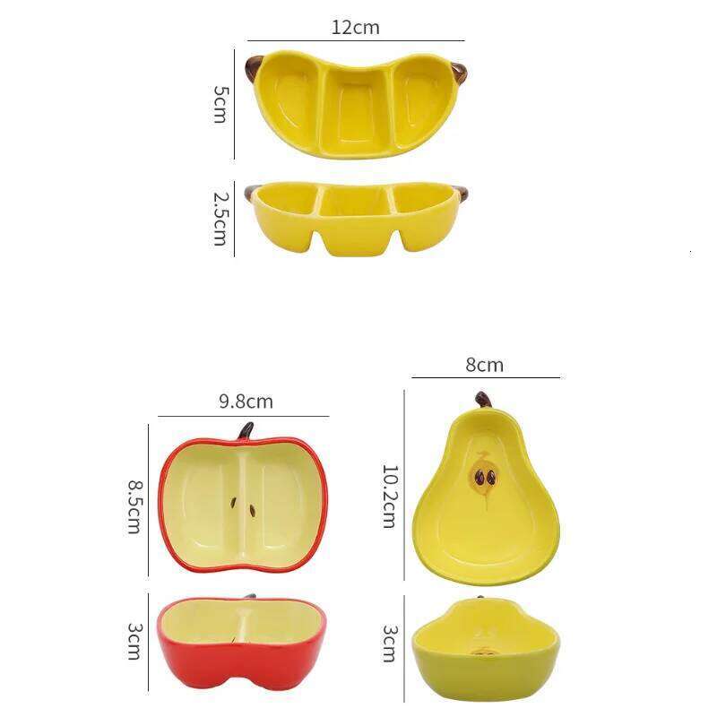 1PCS Creative Fruit Ceramic Dish Mini Saucer Kitchen Tableware for Snacks Sauces Seasonings Dinner Plate Household Supplies