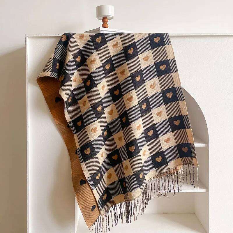 2025 Women Latest Jacquard Scarf Imitation Cashmere Soft Warm long Fringe Shawl Autumn Winter Coldproof Windproof Blanket Z260226