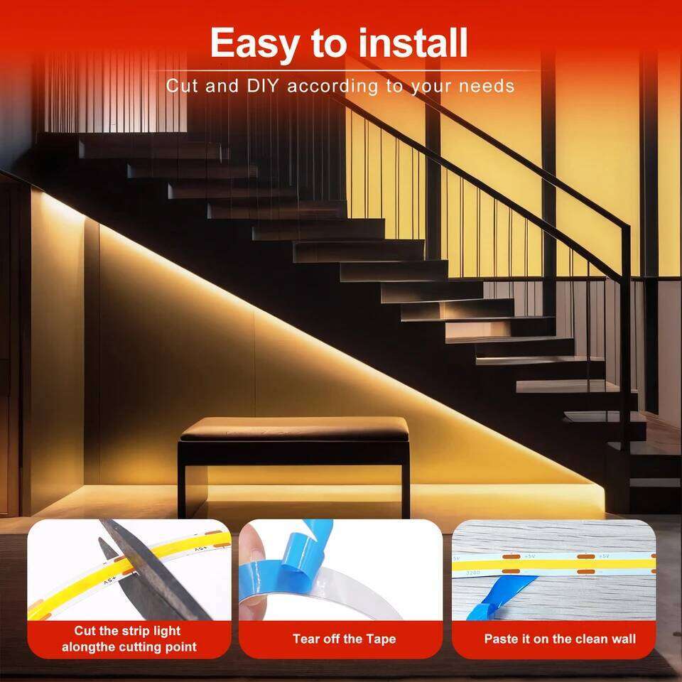 Super Bright USB DC5V COB Led Light Strip 320LED/m High Density Flexible Linear Lighting Warm/Natural/White 50cm 1m 2m 3m 4m 5m Z260226