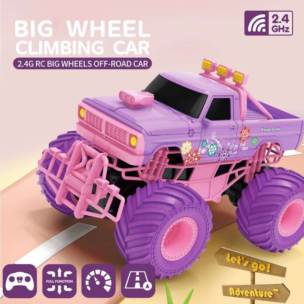 1/12 4WD Rc with Led Lights 2.4G Radio Remote Control Princess Car Buggy Off-Road Truck Girl Kid Game Toy Gift for Children H260227
