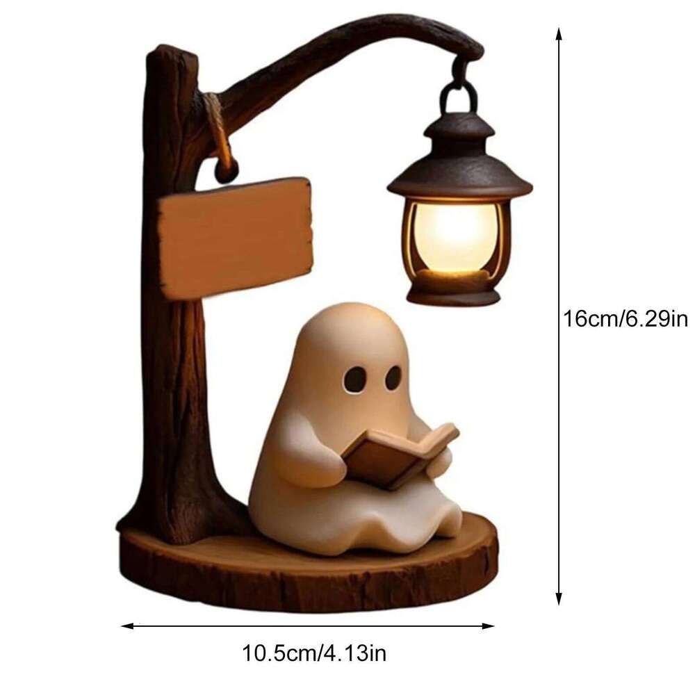 Cute Lantern Night Light Reading Lamp Glowing Halloween Ghost Decorations Z260227