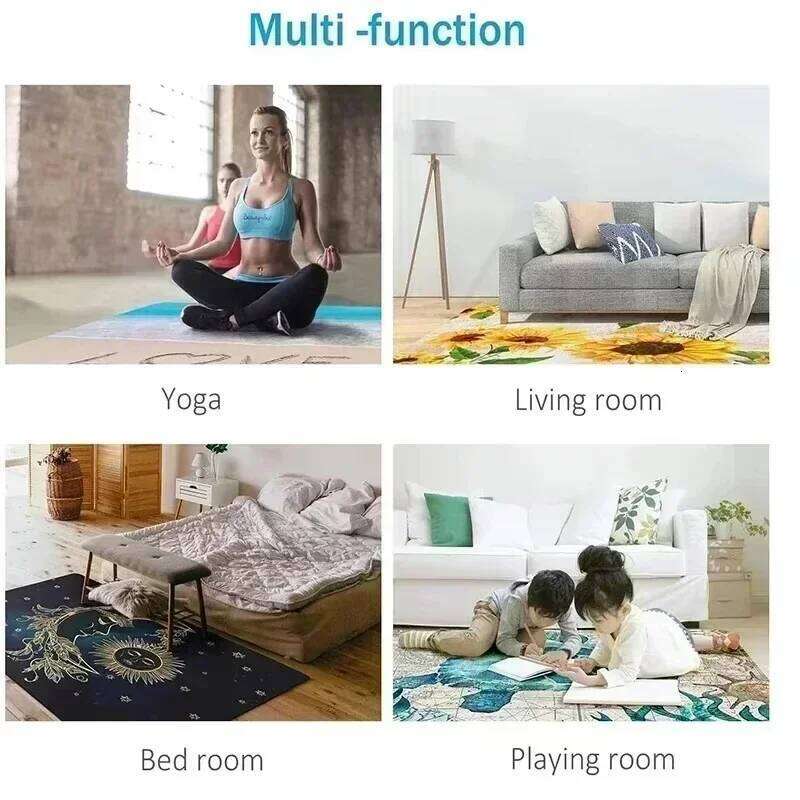 1pc Meditation on Female Chakra Energy Round Rug, Non-slip Floor Mat for Living Room, Bedroom, Bathroom, Holiday Home Decoration H260227 - view 5