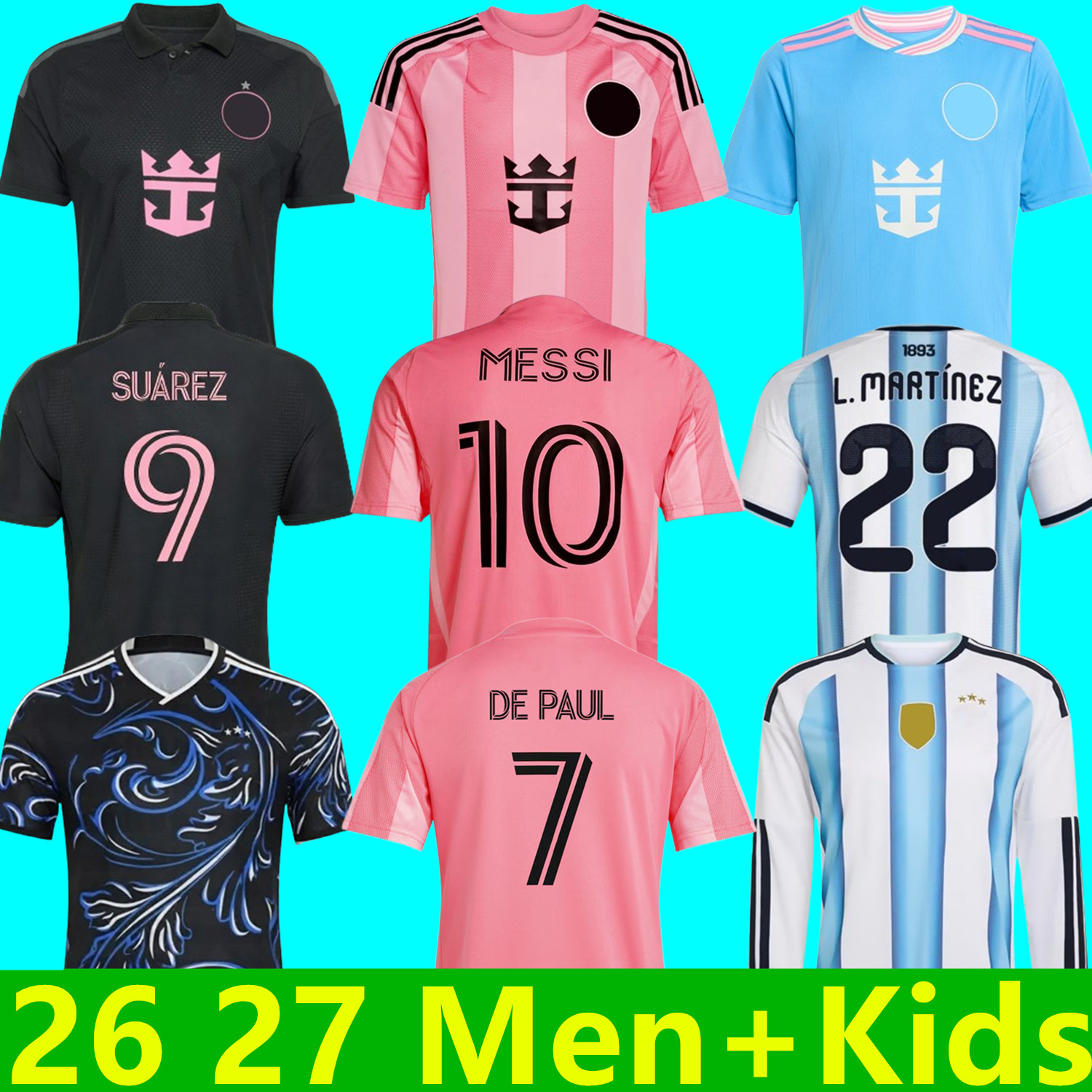 2026 2027 Argentinas soccer Jerseys MESSIS GARNACHO DE PAUL National Team MARTINEZ Fans Player versio Maradona Football Shirt 26 27 SUAREZ Miami FC Women men kids Kit