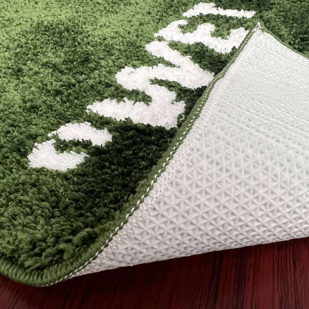 50x80cm Trendy Fashion Wet Doormat Flocking Tufted Carpet Green Grass Fluffy Plush Lounge Bedroom Bedside Rug Floor Mat H260226